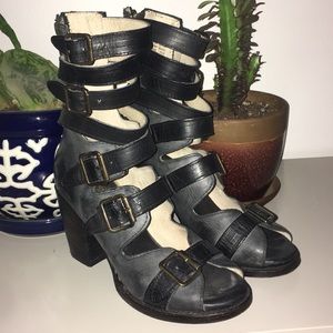FREEBIRD BY STEVEN LEATHER BLACK BOND SANDAL 8
